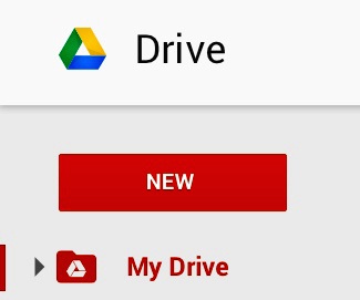 Google Drive New Button  
