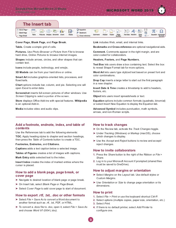 Microsoft Word Cheat Sheet